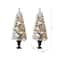 5ft. Pre-Lit Flocked Pine Artificial Christmas Tree in Planter Set, Warm White LED Lights